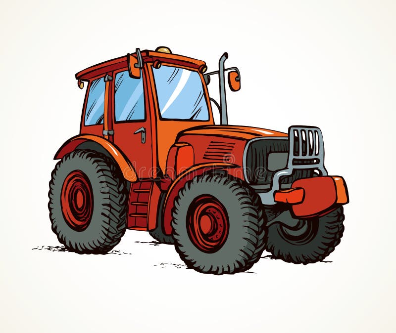 Tractor. Vector drawing stock vector. Illustration of farm - 60436119