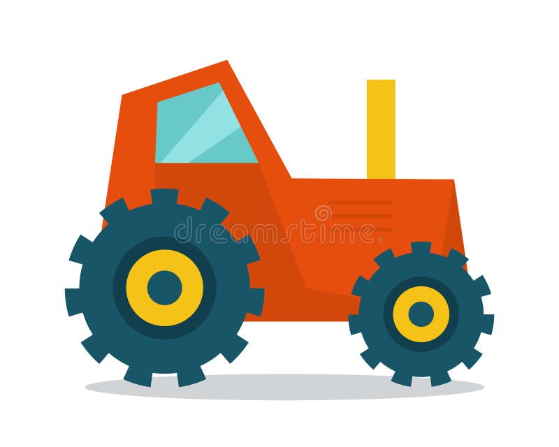 Tractor Vectorillustratie in Vlak Stijlontwerp stock illustratie