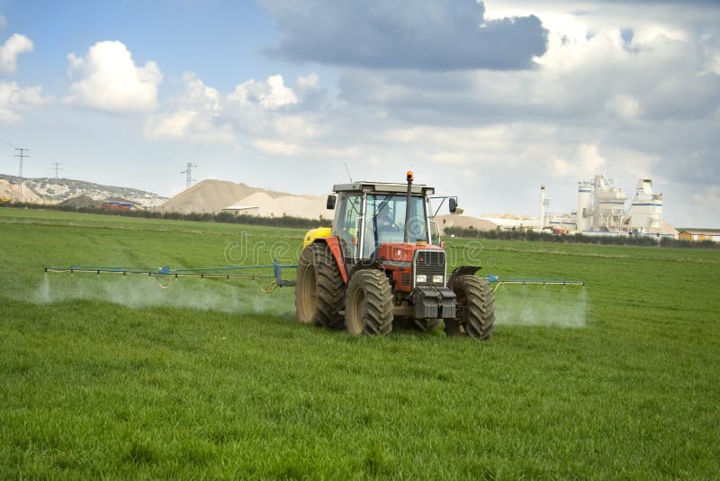 Tractor working stock images
