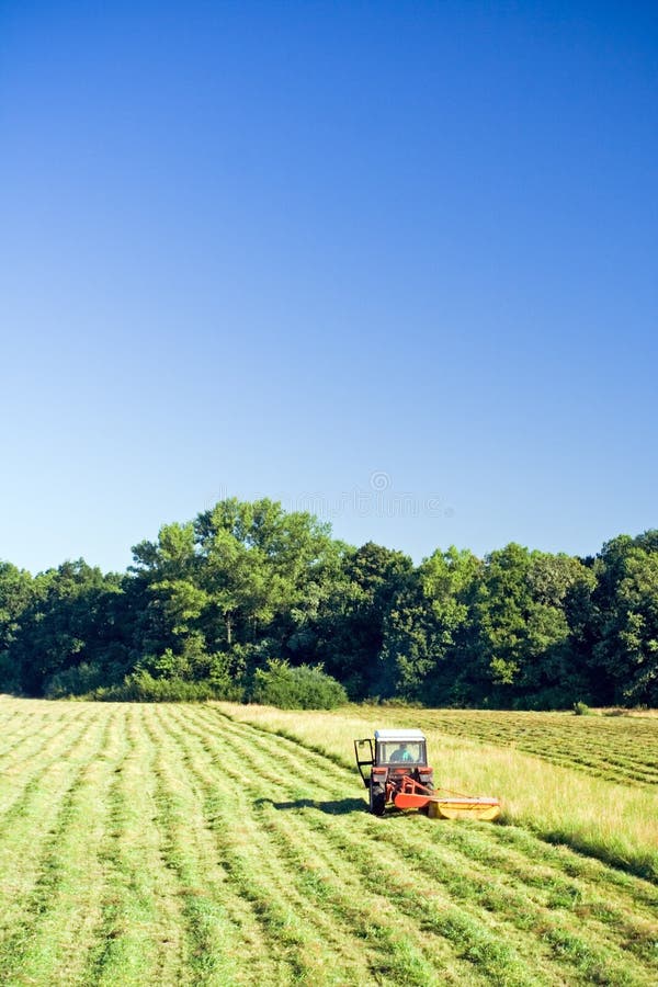 Tractor working, agricultural occupation stock photography
