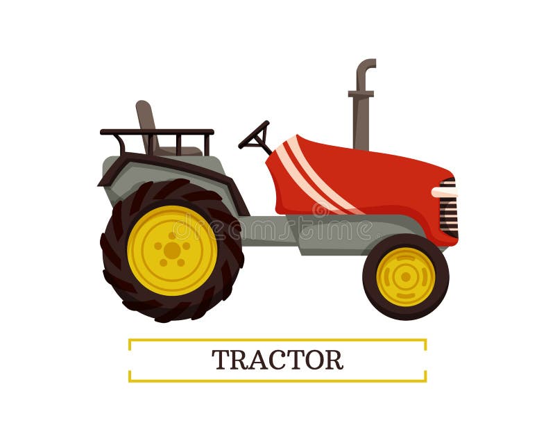 Tractormachine met Pijp Vectorillustratie vector illustratie