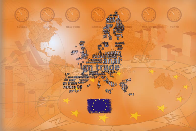 Trade background EU orange