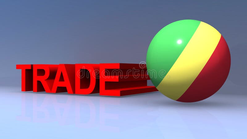 Trade with congo flag on blue royalty free illustration