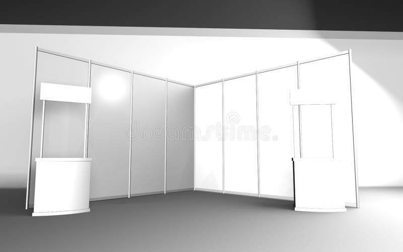 Trade Exhibition Stand, Exhibition Round, 3D Rendering Visualization of