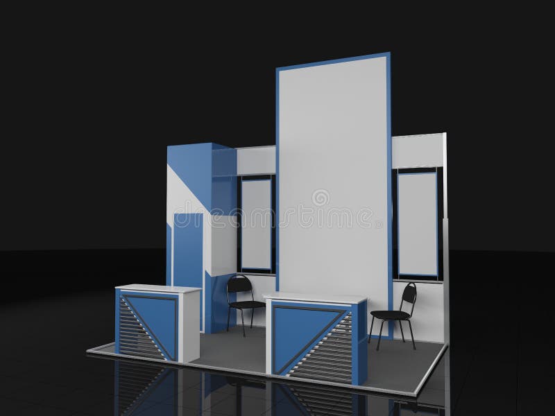 Download Trade Exhibition Stand 3x4 Meters With Plant 3d Rendered Illustration Template Mockup For You Stock Illustration Illustration Of Fair Clean 142390821