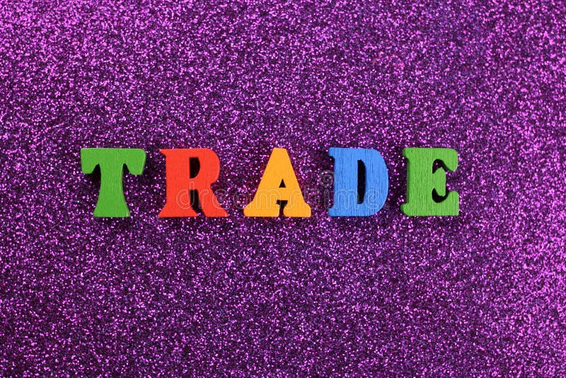 Trade word made up of bright colored letters