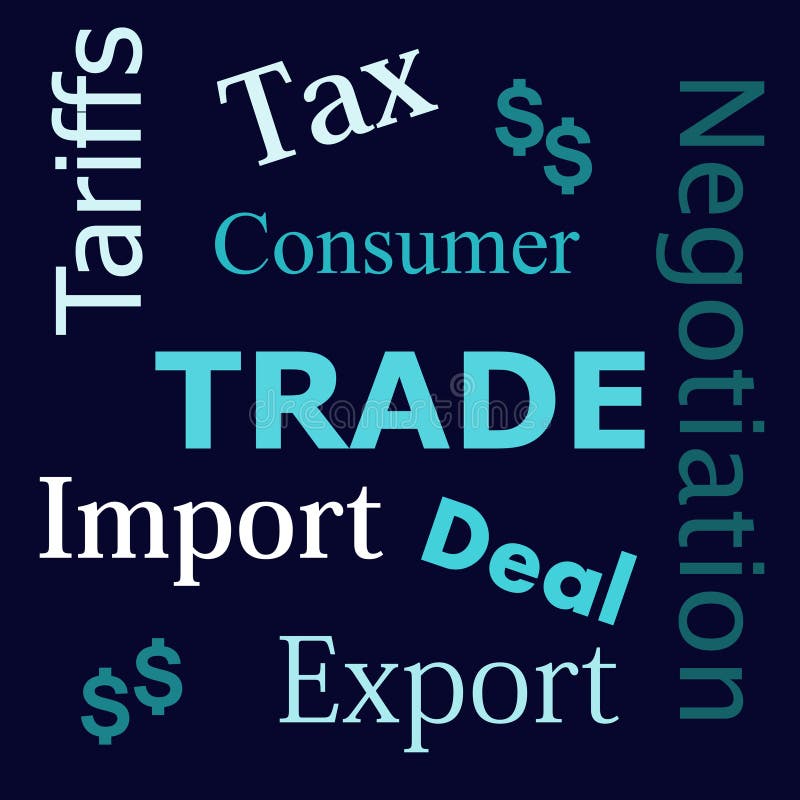 Trade Words Text stock vector. Illustration of news 127603143
