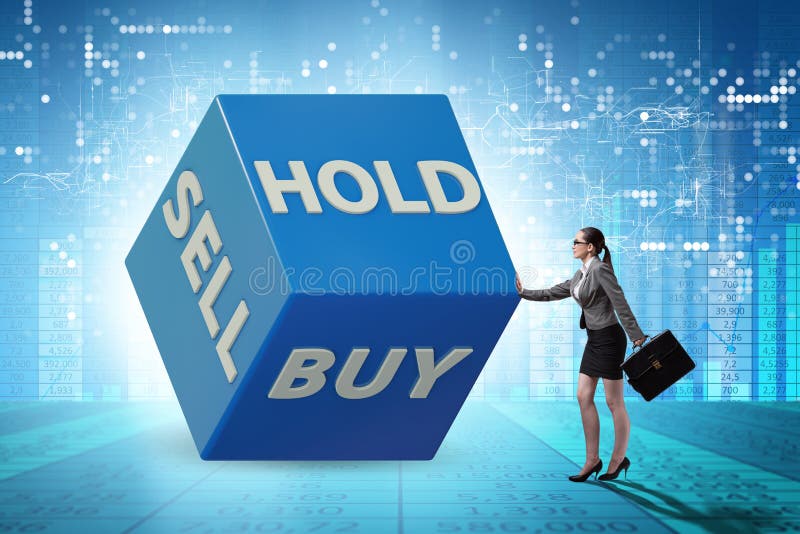 Trader with Three Options of Buy Sell and Hold Stock Image Image of