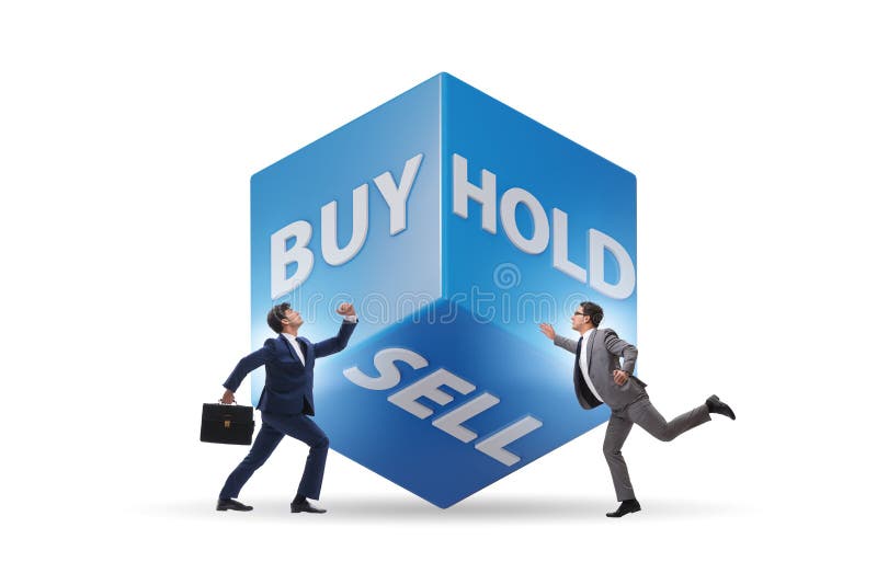 Trader with Three Options of Buy Sell and Hold Stock Image Image of