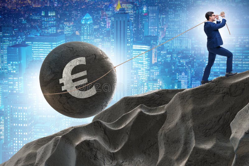 The trader trading in euro currency stock photography