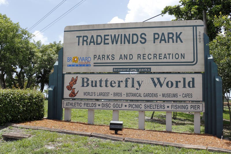 Tradewinds Park Butterfly World Sign