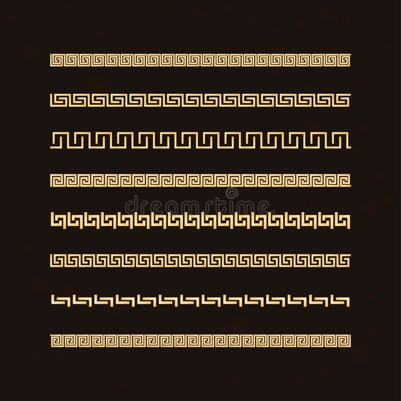 Tradicional y simple medidor. Borde dorado sobre fondo oscuro. Antiguo adorno griego ilustración del vector Tradicional y simple medidor. Borde dorado sobre fondo oscuro. Antiguo adorno griego ilustración del vector