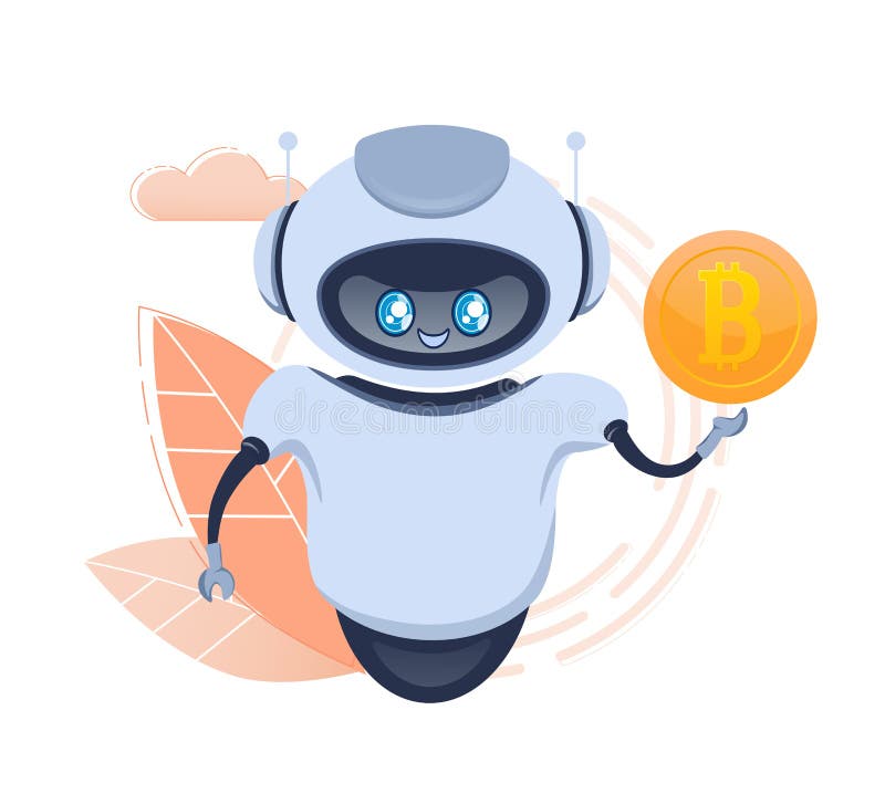 Trading Bot. Stock Trading Concept. Artificial Intelligence Stock Vector Illustration of robot