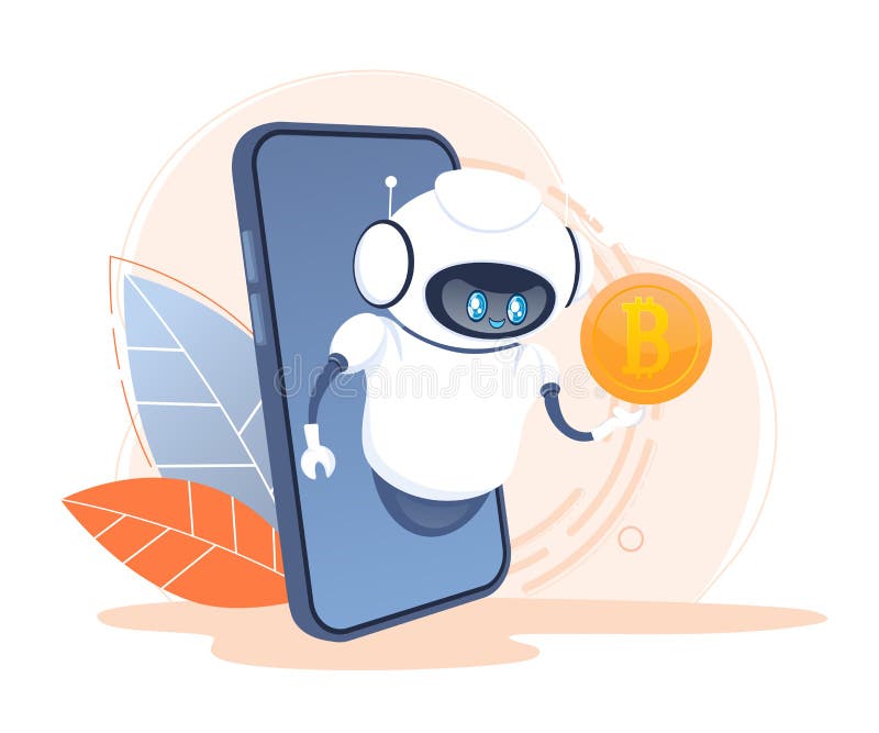 Trading Bot. Stock Trading Concept. Artificial Intelligence Stock Vector Illustration of