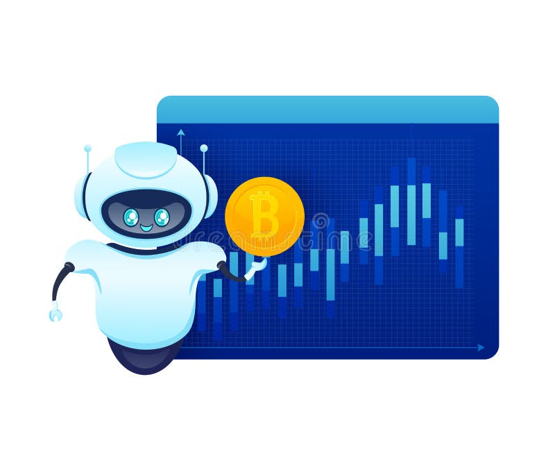 Trading Bot. Stock Trading Concept. Artificial Intelligence Stock Vector Illustration of