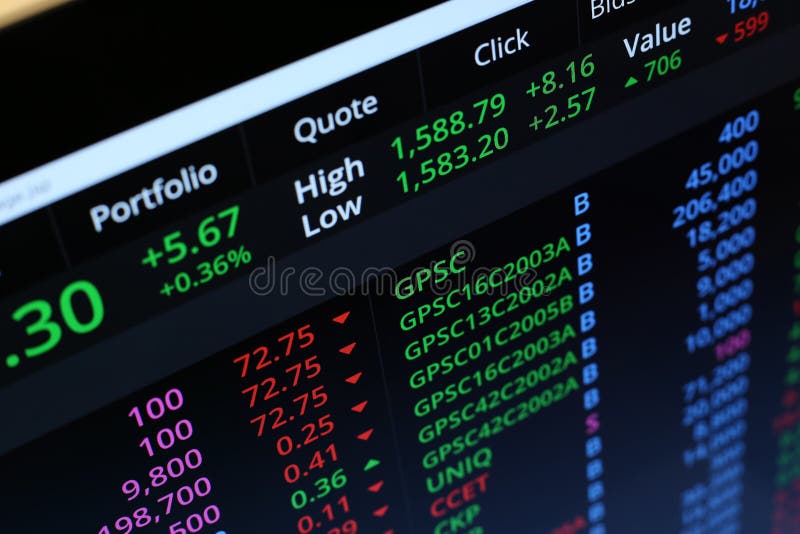 Trading electronics Screen for Trader royalty free stock images