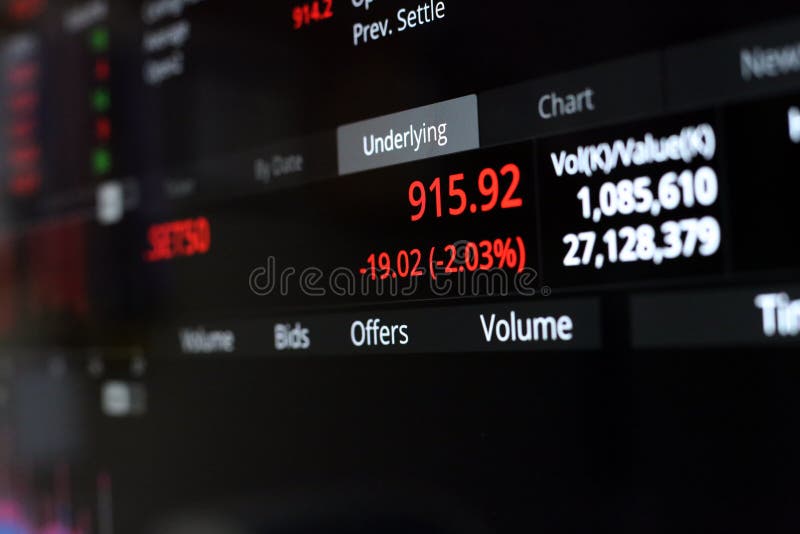 Trading electronics Screen for Trader stock image