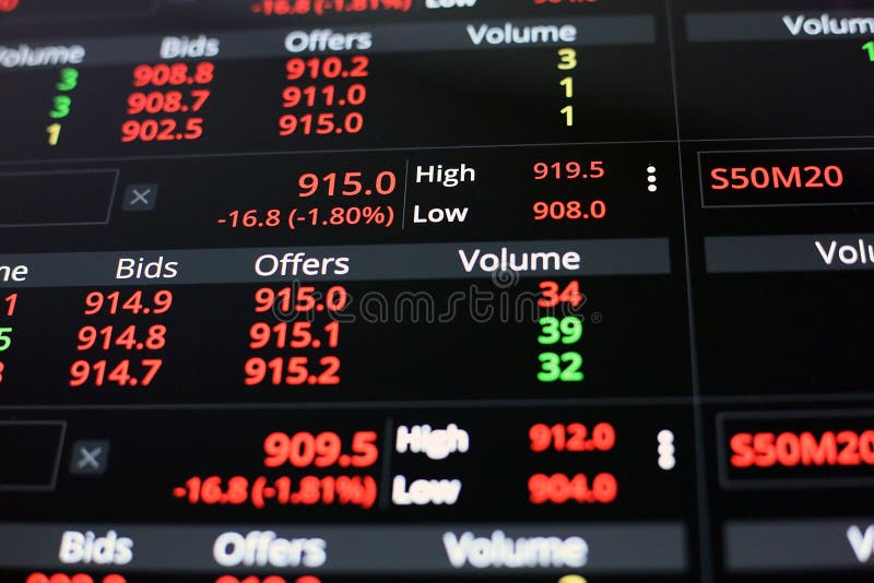 Trading electronics Screen for Trader stock photography