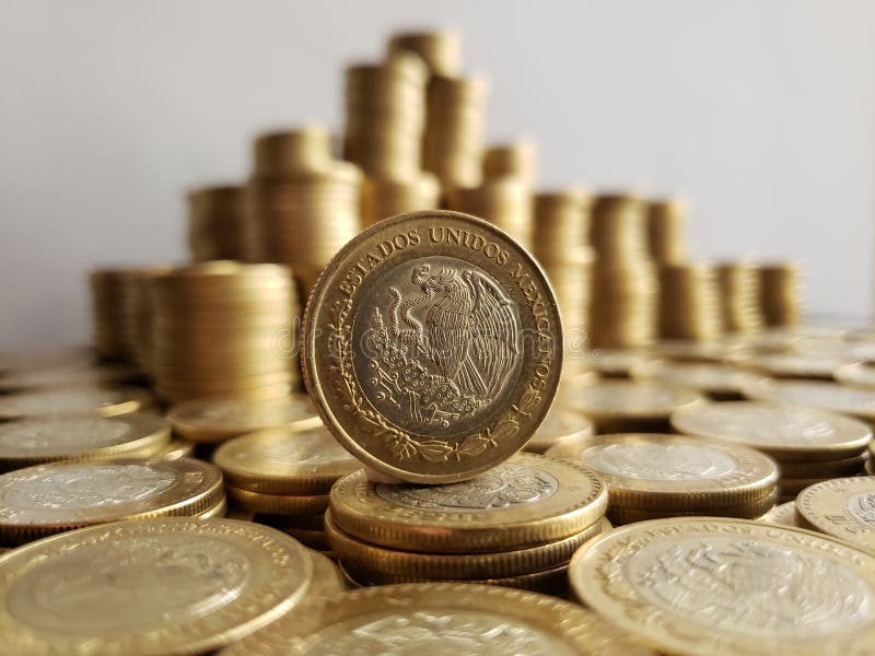 Economic Growth and Trading, Stacked Coins of Ten Mexican Pesos Stock Image  - Image of loan, market: 146196071