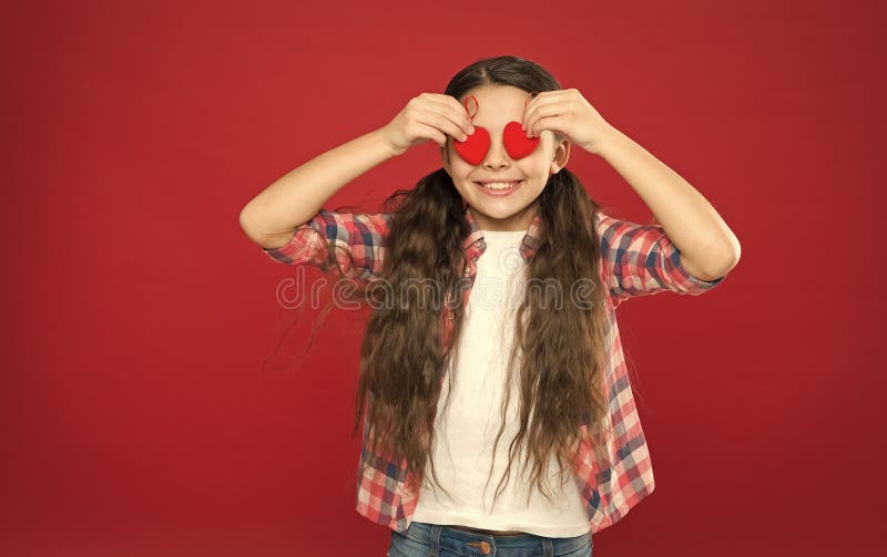 Tradition celebrate valentines day. Sincere love. Be my valentine. Family love. Girl cute child with hearts. Kid girl royalty free stock photos Tradition celebrate valentines day. Sincere love. Be my valentine. Family love. Girl cute child with hearts. Kid girl royalty free stock photos