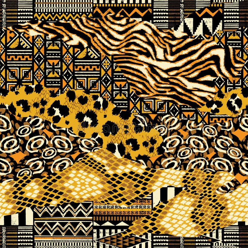 Traditional African Fabric and Wild Animal Skins Stock Vector ...