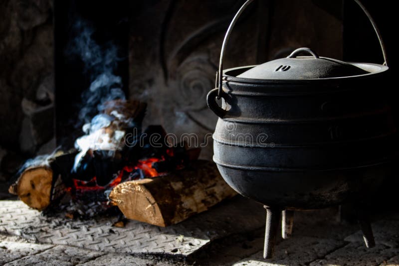 A Cauldron, Threelegged Pot, for Cooking Food Slowly Over an Open Fire