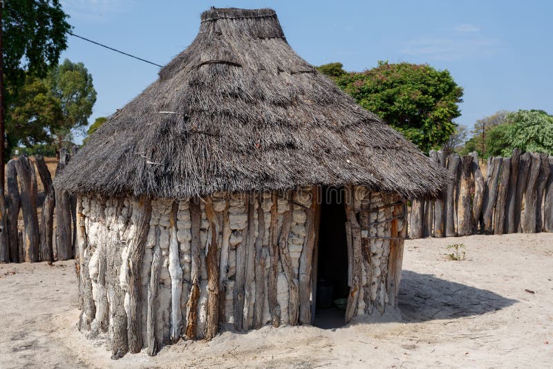 Traditional African Village With Houses Stock Photo 