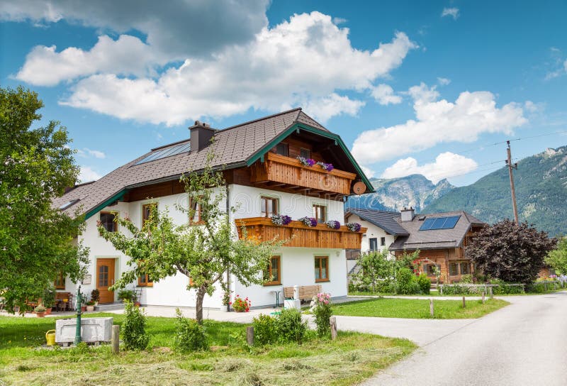 Traditional Alpine House In The Mountains Stock Image Image of residential, apartment 42385915