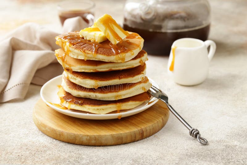 Traditional american pancakes royalty free stock photo