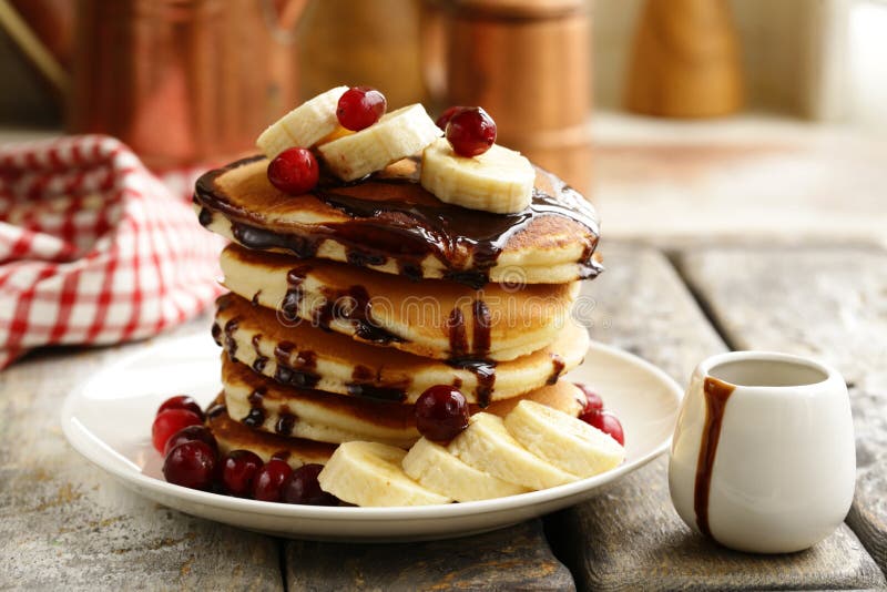 Traditional american pancakes royalty free stock photos