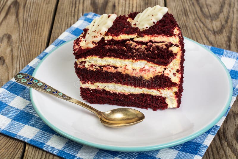 Traditional American Red Velvet Cake stock images
