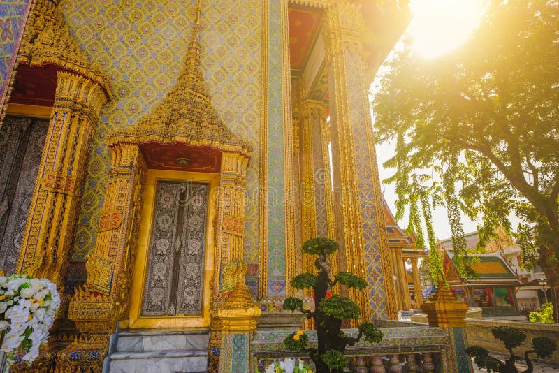 Traditional and architecture Thai style temple at Wat Ratchabophit Temple in Bangkok