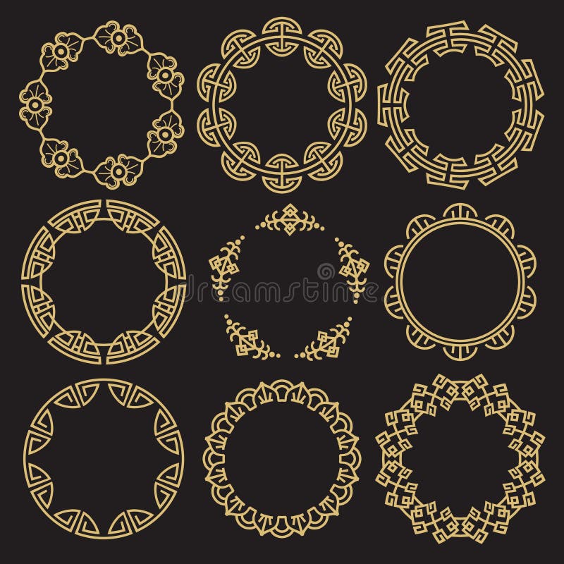 Traditional korean door and window ornament, chinese wall design, japan  frames vector set. Traditional chinese decoration illustration Stock Vector  Image & Art - Alamy