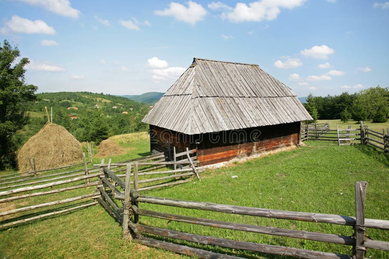 Traditional Balkan Shepherd House Stock Image - Image of grass, brown ...