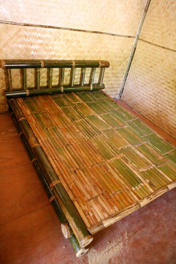 Traditional Bamboo Bed in the Bungalow Stock Image Image of home