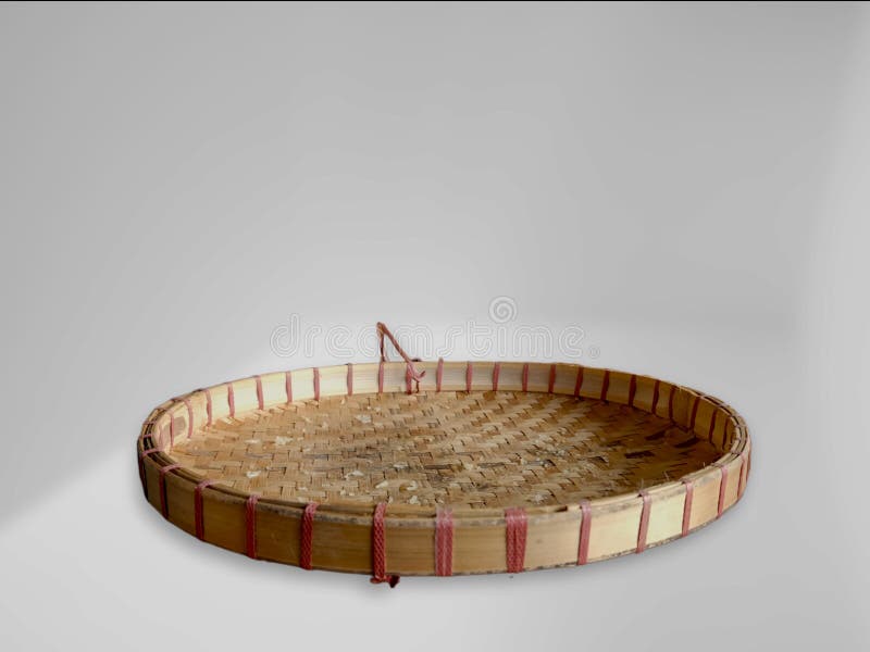 A Traditional Bamboo Tray Used To Winnow Rice Stock Photo Image of