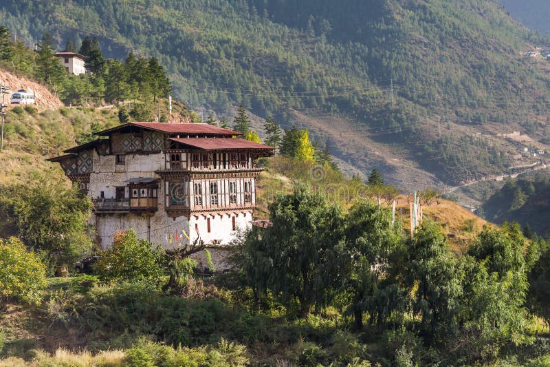 Traditional Bhutanese House Stock Image Image of countryside, bhutan