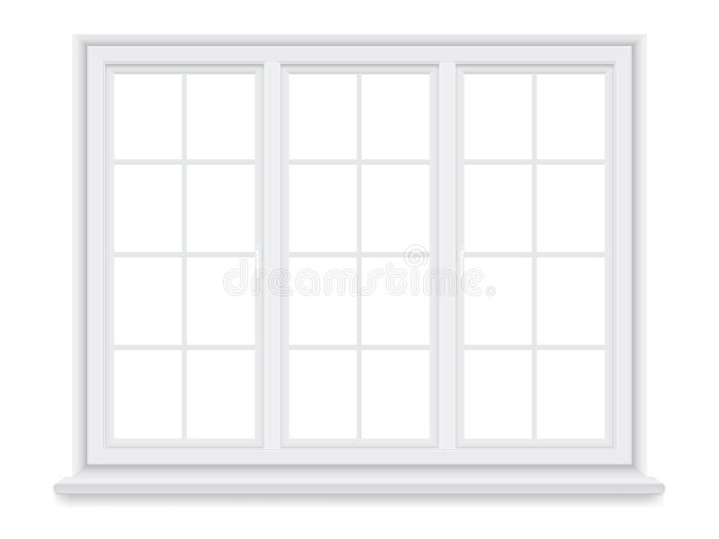 Traditional big white window isolated