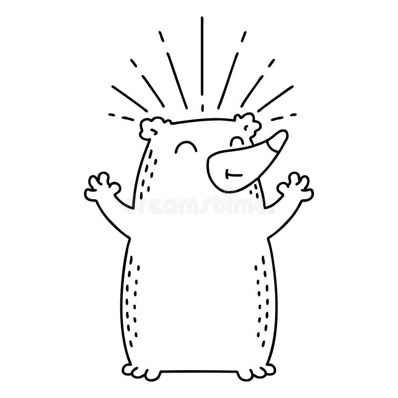 Traditional Black Line Work Tattoo Style Happy Bear Stock Vector - Illustration of animal, bear: 180543450 Traditional Black Line Work Tattoo Style Happy Bear Stock Vector - Illustration of animal, bear: 180543450