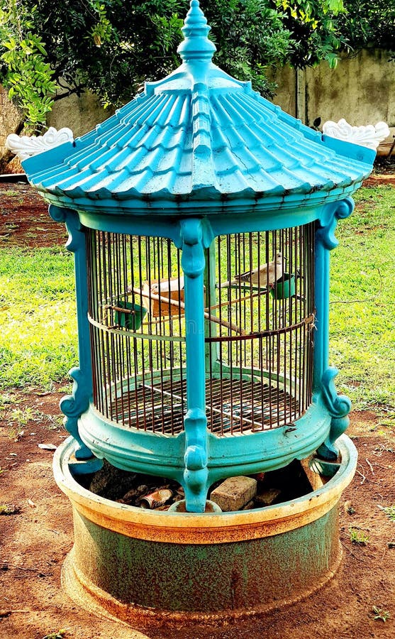 Traditional Blue Bird Cage in Depok Indonesia Stock Photo Image of