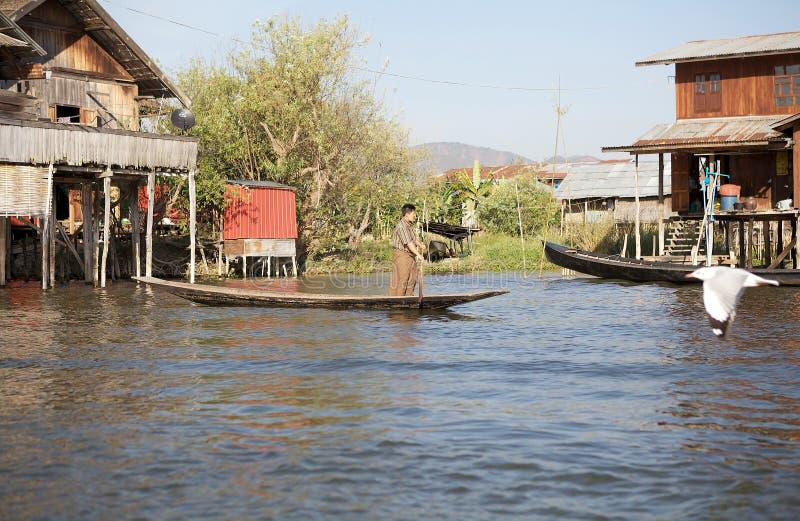 Traditional boat on the Inle Lake royalty free stock images Traditional boat on the Inle Lake royalty free stock images