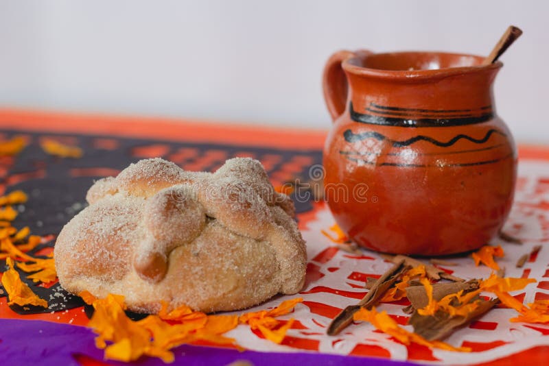 Traditional bread of the dead used in offerings to remember the dead in mexcio. Traditional bread of the dead used in offerings to remember the dead in mexcio