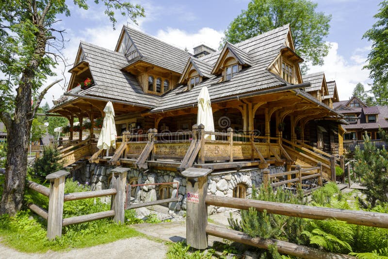 Traditional Building of Regional Restaurant, Zakopane Editorial Stock