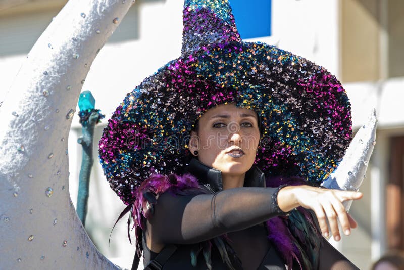 Traditional Carnival in a Spanish Town Palamos in Catalonia. Many ...