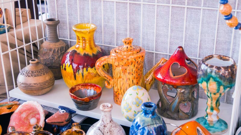 Traditional Ceramic Products, Handmade Souvenirs Stock Image - Image of ...