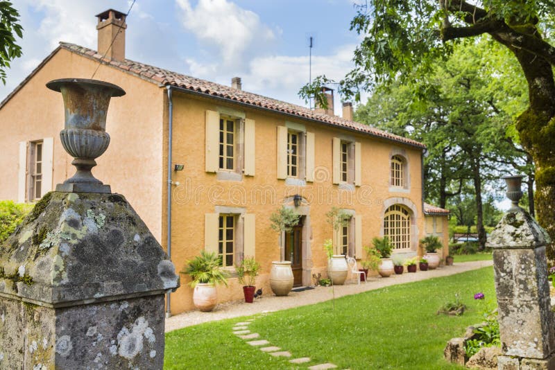 Traditional, charming, old stone house in the South of France stock images Traditional, charming, old stone house in the South of France stock images