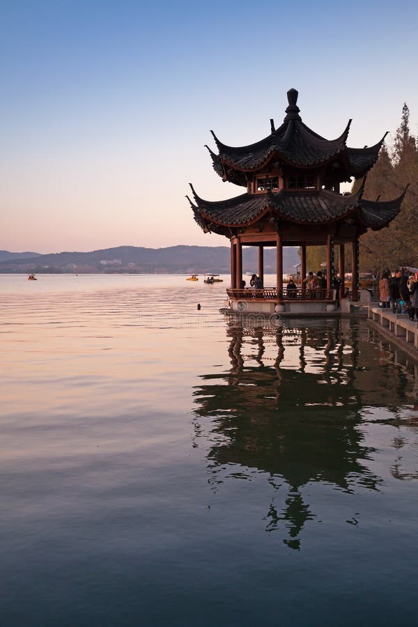 Pavilion at the West Lake - Hangzhou, China Editorial Stock Image ...