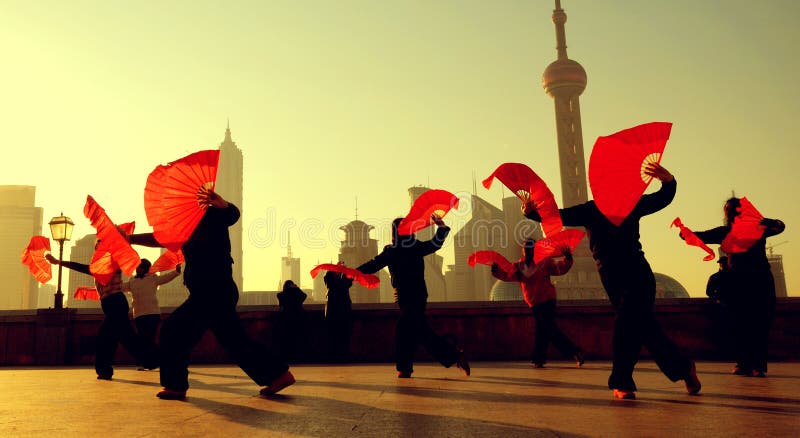 Traditional Chinese Culture Dance Showing Concept stock image