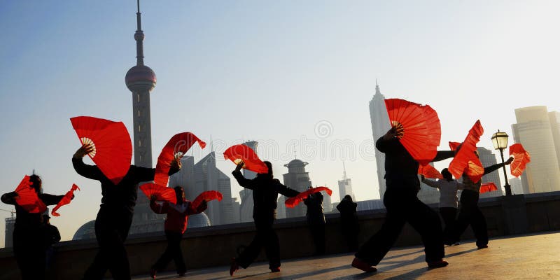 Traditional Chinese Culture Dance Showing Concept stock photography