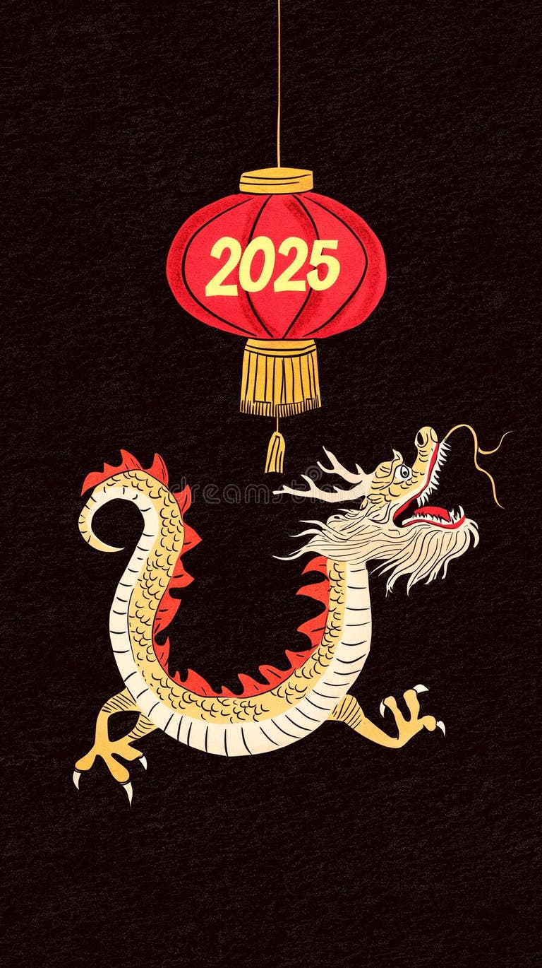 Chinese Dragon Lantern Celebrating 2025 Lunar New Year Stock Photos